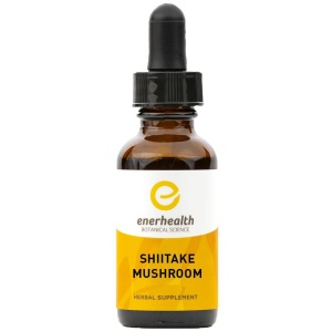 A bottle of Enerhealth Botanicals SHIITAKE MUSHROOM EXTRACT 2oz Bottle on a white background.