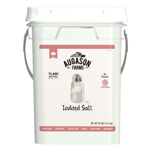 Augason Farms Iodized Salt 4 Gallon Pail - 11,491 Servings - (SHIPS IN 1-2 WEEKS)