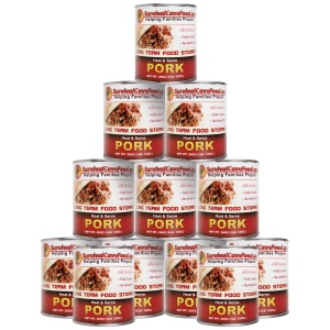 An emergency food storage stack of cans stacked on top of each other.
