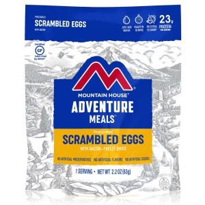 Mountain House Scrambled Eggs with Bacon Mylar Pouch - 1 Serving - (SHIPS IN 1-2 WEEKS) adventure meals.