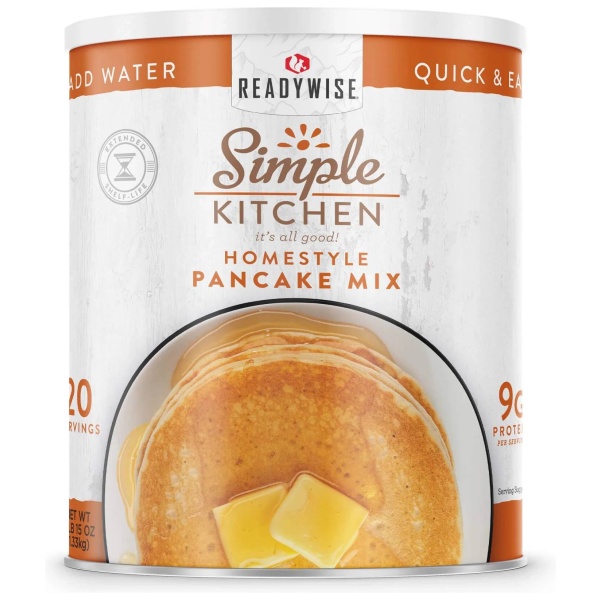 Simple kitchen pancake mix can.