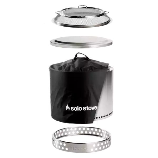 A portable black pot with a lid on top of it.