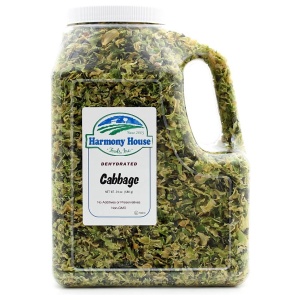 A jug of dried cabbage on a white background.