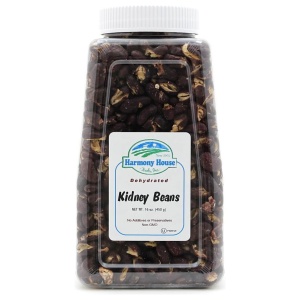 A jar of Harmony House Dark Kidney Beans on a white background.