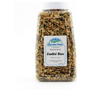 A jar of diced zebra rice on a white background.
