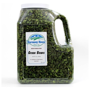 Harmony House Dried Green Beans (30 oz) on white background.