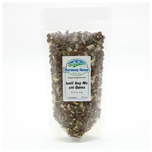 A bag of nuts and seeds on a white background.