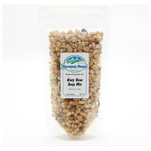 A bag of cranberry nut mix on a white background.