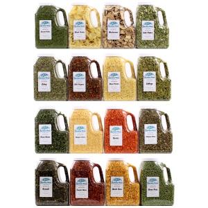 A variety of Harmony House Vegetable jars.