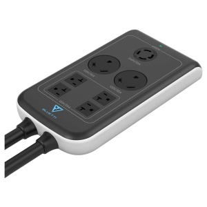 A power strip with four outlets for emergency food storage.