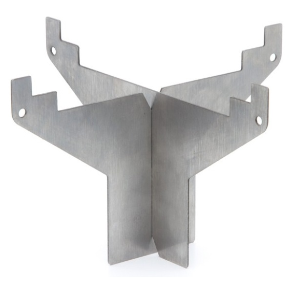 A pair of metal brackets used for emergency food storage.