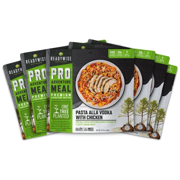 A pack of emergency food storage meal kits from healthylife pro.