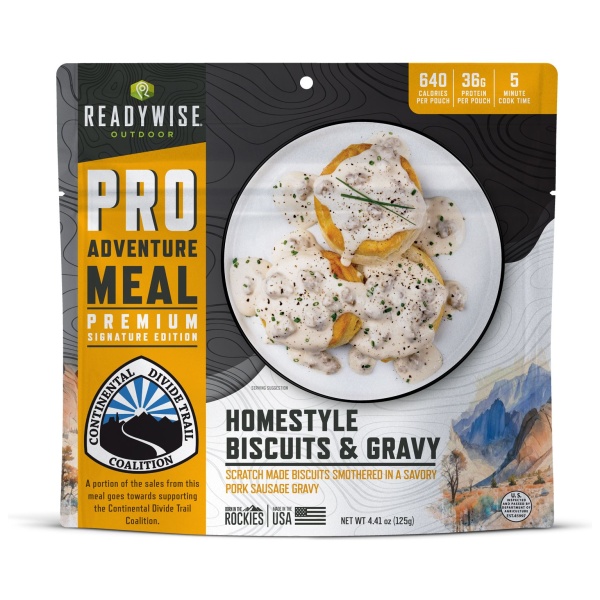 A bag of emergency food storage, healthylife pro meal chicken & gravy.
