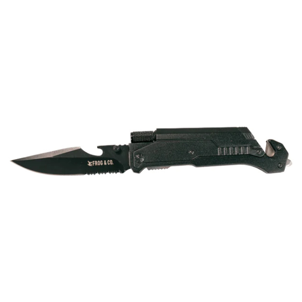 A 6-in-1 Tactical Knife by Frog & Co. displayed on a white background.