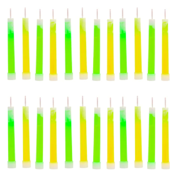 A group of yellow and green Frog & Co. candles on a white background.