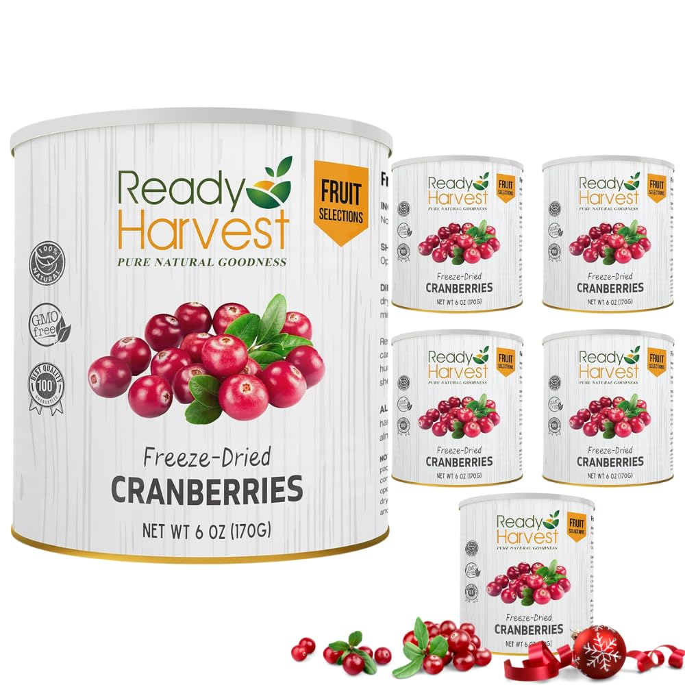 Ready Harvest No Sugar Added Freeze-Dried Cranberries – 30 Year Shelf ...